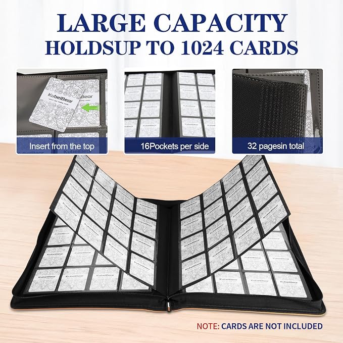 Card Binder – 1024 Capacity, Zippered Trading Card Holder - Image 2