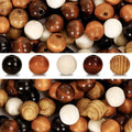 Whaline 240Pcs Farmhouse Rustic Fall Wood Beads Natural Round Wooden Beads by Whaline