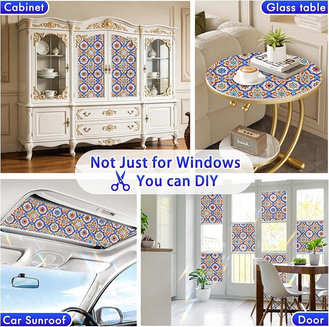 SOMWISE Rainbow Window Privacy Film, Heat Control, UV Blocking, Anti-Glare - Image 6