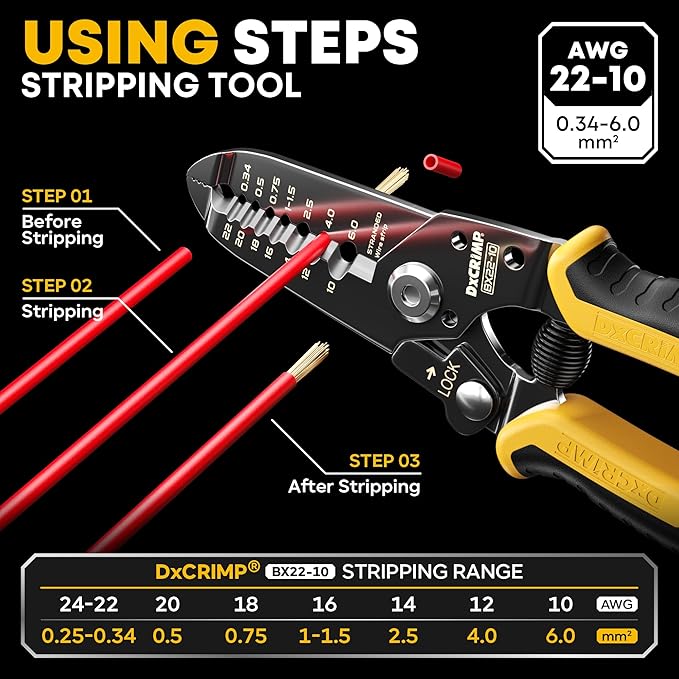 Ferrule Crimping Tool Kit, Ratchet Pliers for 24-8 AWG with 24 Types Insulated, Non-Insulated and Two Wire Ferrules, Ferrule Crimper, Wire Ferrules Kit, Crimping Pliers set with Wire Strippers