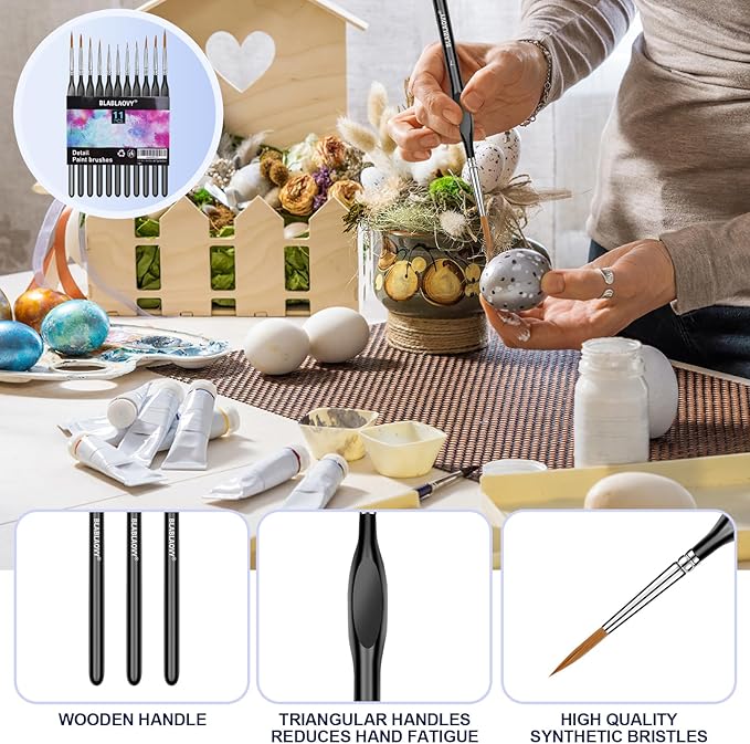 11 Pcs Detail Paint Brushes - Image 4