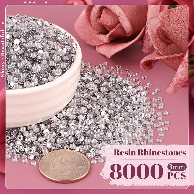 8000PCS 3mm Resin Rhinestones Bulk - Image 2