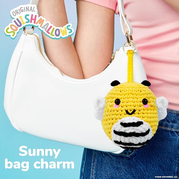 Original Squishmallows™ Crochet Kit – Sunny Bag Charm, Bumblebee Crochet Kit - Image 2
