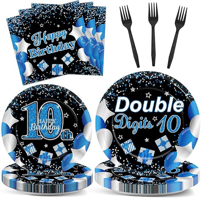 Qyeahkj 100 Pcs 10th Birthday Decorations by Qyeahkj