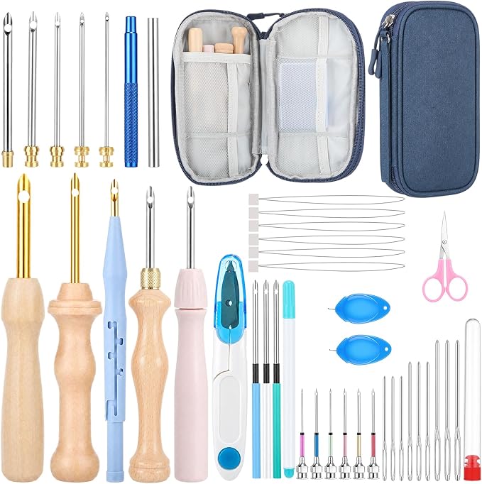 Riceshoot 48 Pcs Punch Needle Kit Adjustable Embroidery Tool Set by Zuqqaaoor
