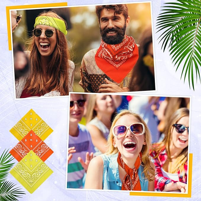 100 Pack Bandanas Unisex Paisley Bandanas Bulk Multi Purpose Cowboy Head Wrap - Image 4