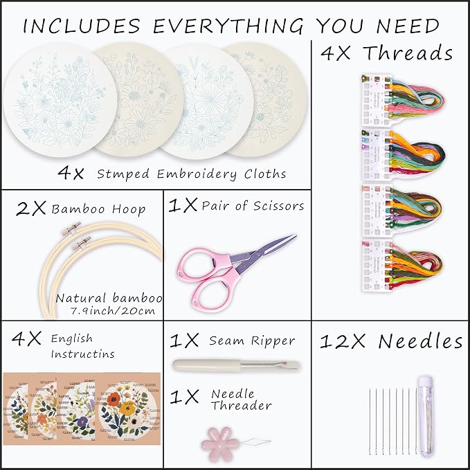 Bonroy Embroidery Kit for Beginners - Image 3