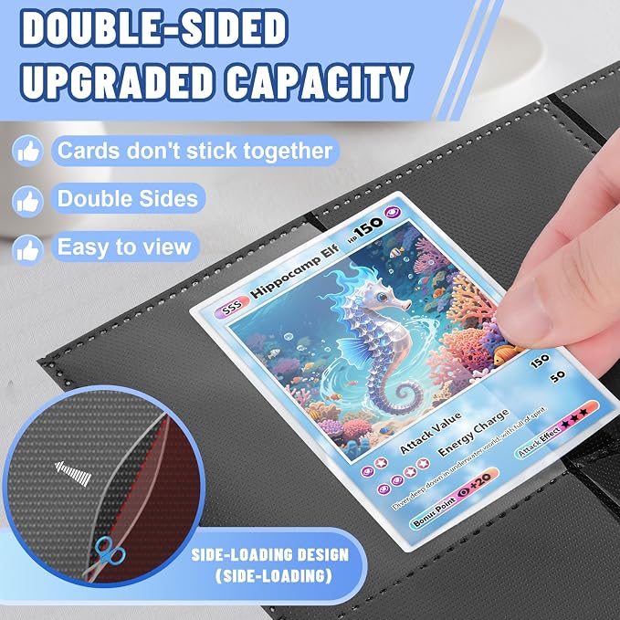 900 Pockets Trading Card Binder Sleeves, Baseball Card Sleeves Fit - Image 3