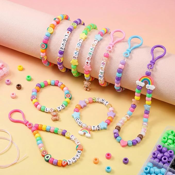 Gionlion 1000PCS Pony Beads Bulk Bracelet Making Kit, 24 Colors Kandi Beads - Image 6