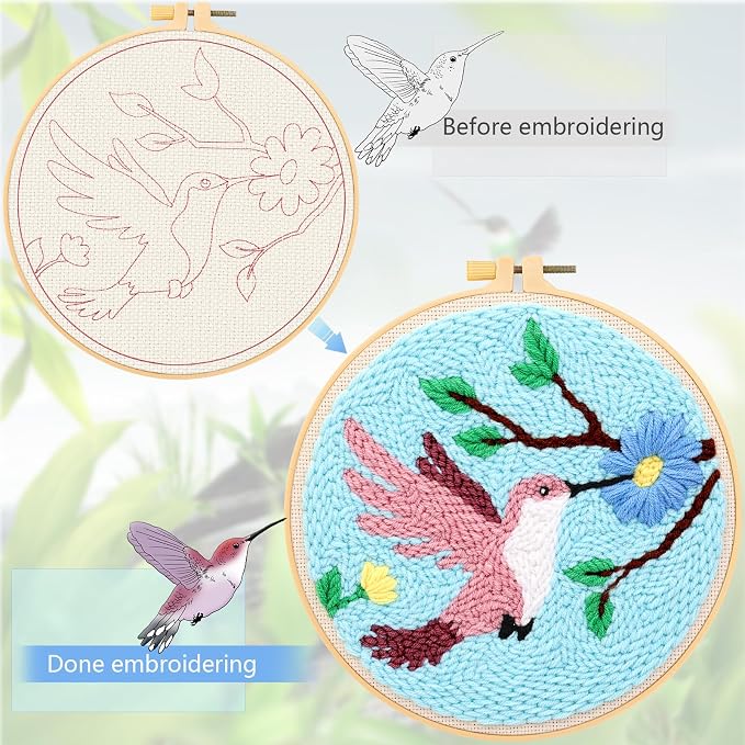 JSRQT Punch Needle Kit for Beginners, Handmade Punch Needle Embroidery Starter - Image 5