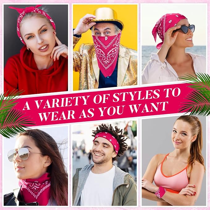 100 Pack Bandanas Unisex Paisley Bandanas Bulk Multi Purpose Cowboy Head Wrap - Image 6
