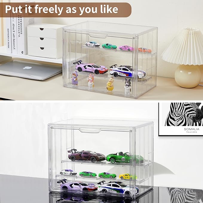 4 Pack Display Case for Collectibles 4 Layer Updated Adjustable Acrylic Display - Image 3