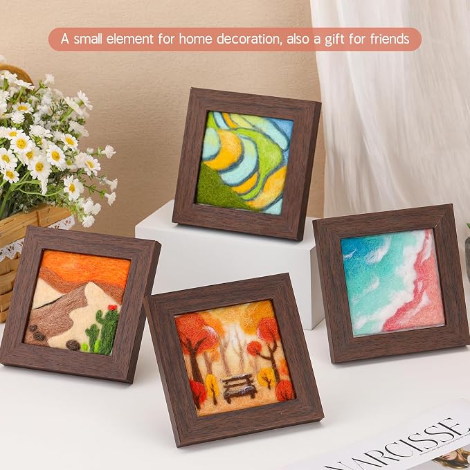 GarfxG Needle Felting Kit for Beginners, Foam Pad, Felt Cloth, Picture Frame - Image 6