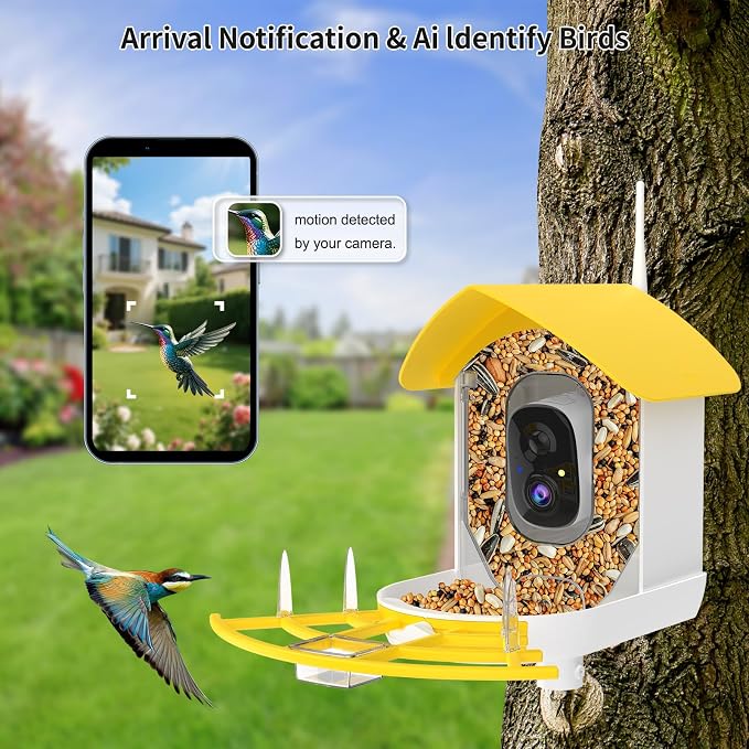 Smart Bird Feeder with Camera, Birds AI Identify, Motion Detection with - Image 2