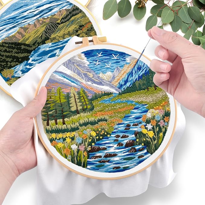 ERKOON 5 Sets Embroidery Kit for Beginners, Butterfly Cross Stitch Set for - Image 5