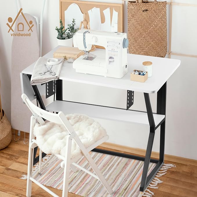 Vividwood Sewing Table, Large Sewing Machine Table - Image 2