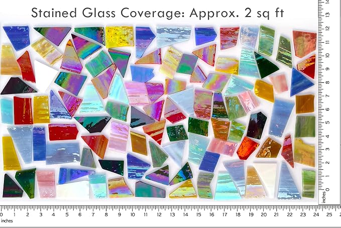 LITMIND 2.2LB Iridescent Mixed-Color Stained Glass Scraps - Image 3