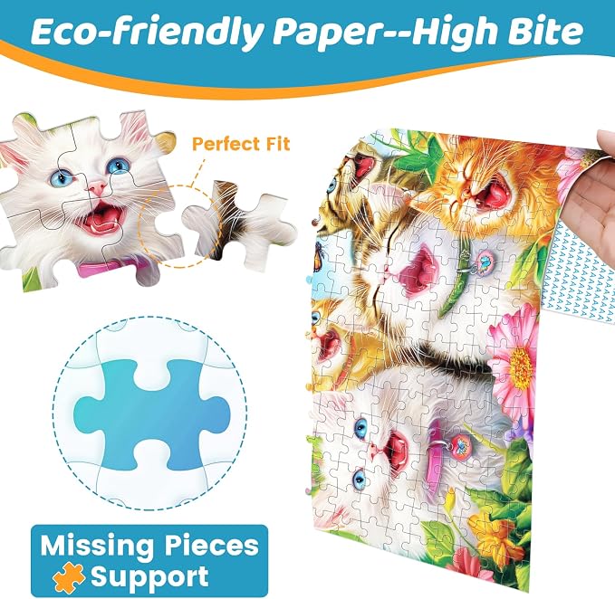 500 Piece Puzzles for Adults, Laughing Cats Large Piece Jigsaw Puzzle for - Image 4