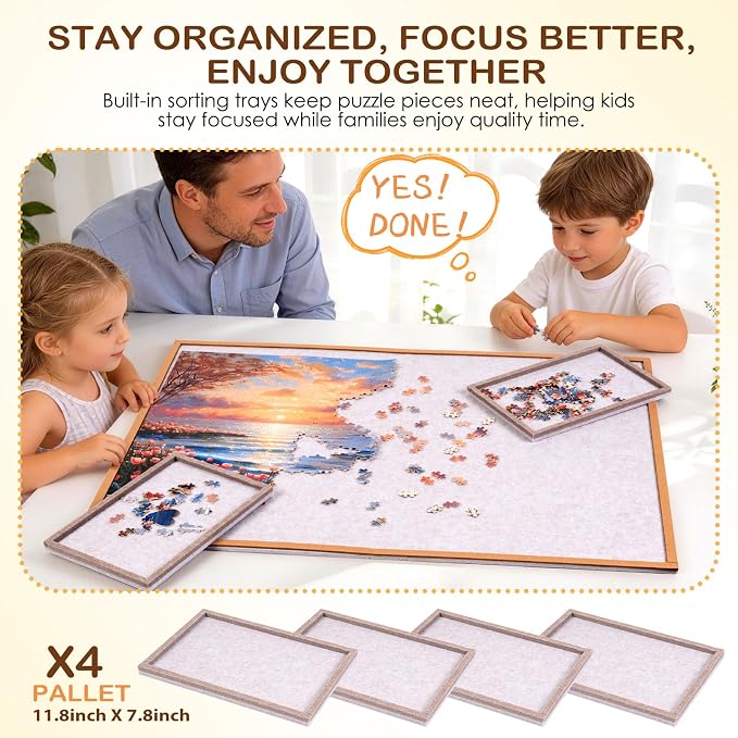 Puzzle Board for 1500 Pieces, Foldable Jigsaw Puzzle Board 35.4" x 26.18" - Image 5