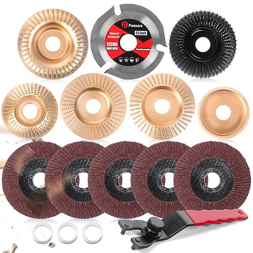 Pomsare 13PCS Angle Grinder Polishing Pad Sanding Disc, Wood Carving Disc Set by ProCarvingDiscManufacturer