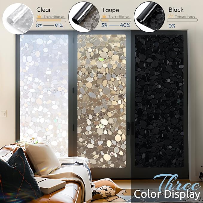 rabbitgoo Total Blackout Window Privacy Film, Sun Light Blocking Privacy Window - Image 3
