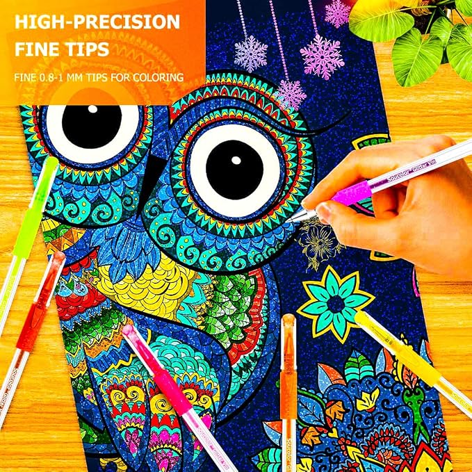 Soucolor 120 Pack Gel Pen 60 Glitter & 60 Refillss - Image 5