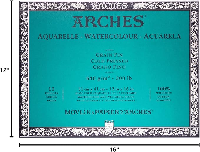 Arches Watercolor Paper Block, Cold Press, 300 pound - Image 3