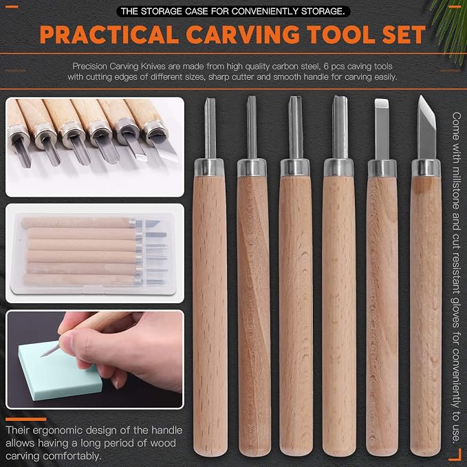 Rustark 24 Pieces Block Printing Starter Tool Kit - Image 3
