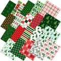 HunnmingRe 20 Pcs 10''x10'' Christmas Red and Green Quilting Fabric Square by HunnmingRe