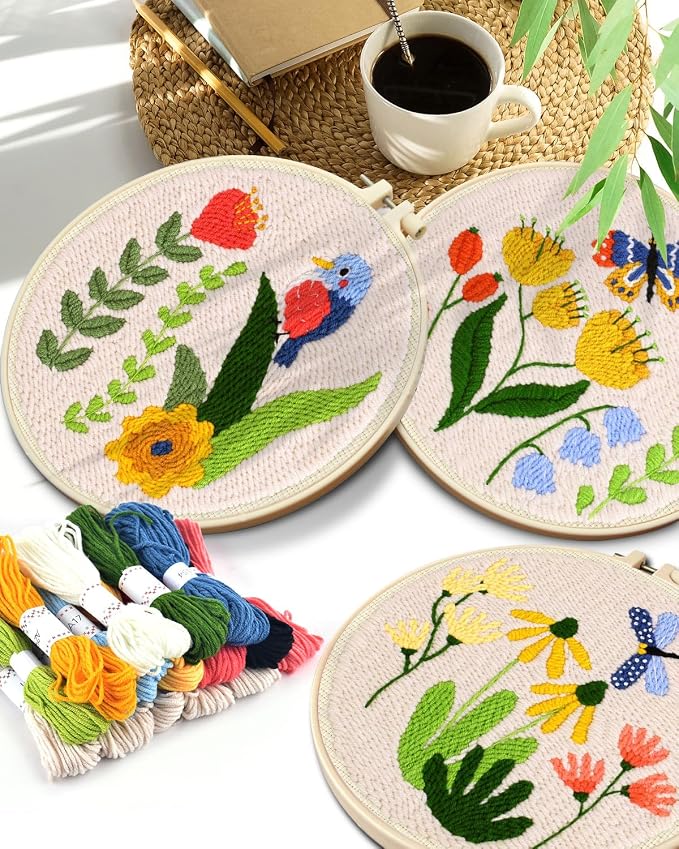 TINDTOP Punch Needle Kits, Flowers Punch Embroidery Kits - Image 7