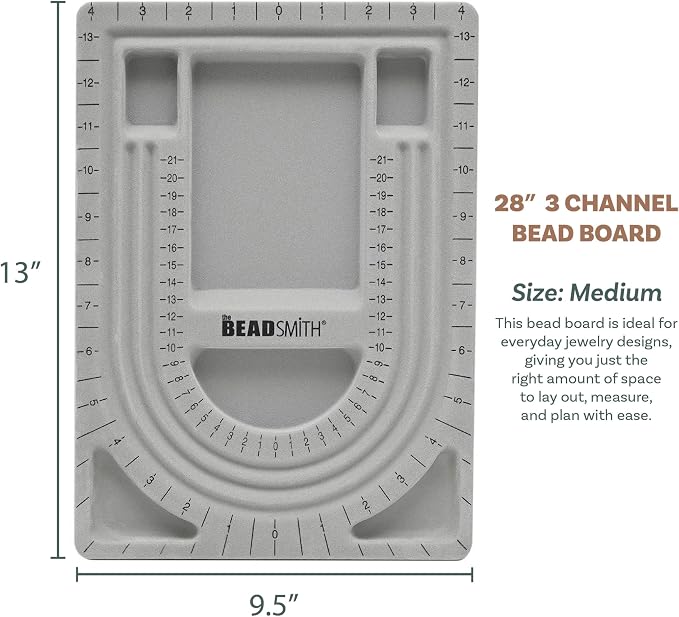 The Beadsmith Bead Board, 3 U-Shaped Channels, 6 Recessed Compartments - Image 3