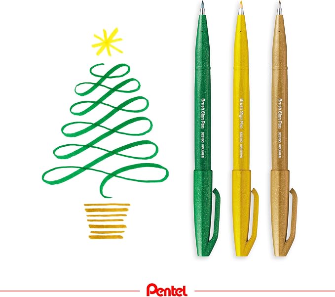 Pentel Fude Touch Sign Pen, Felt Pen Like Brush Stroke - Image 4
