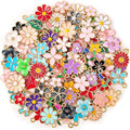 100Pcs 50 Pairs Flower Charms for Jewelry Making, Wholesale Assorted Enamel by ProfessionalDIYArtSupplier