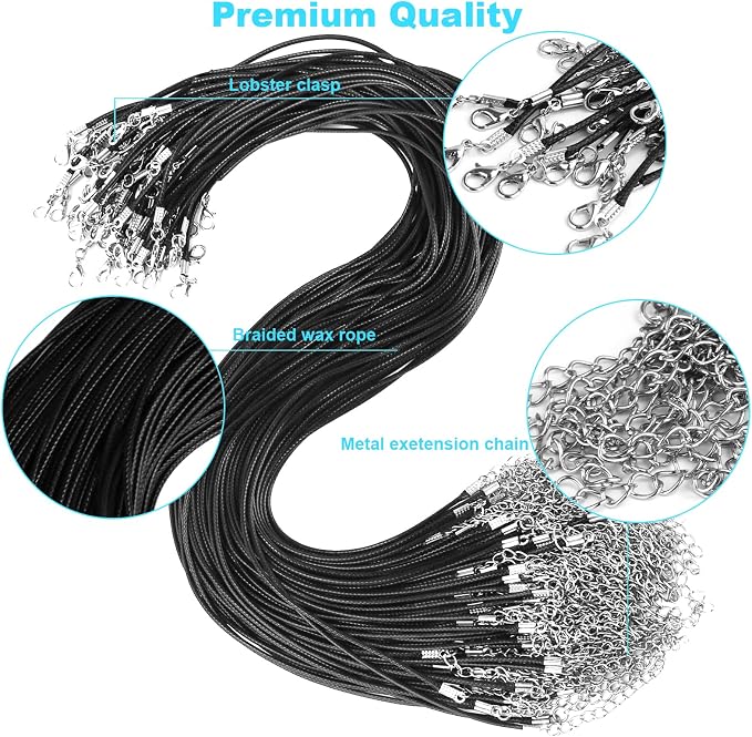 100Pcs Premium Leather Necklace Chains Bracelet Cord - Image 4