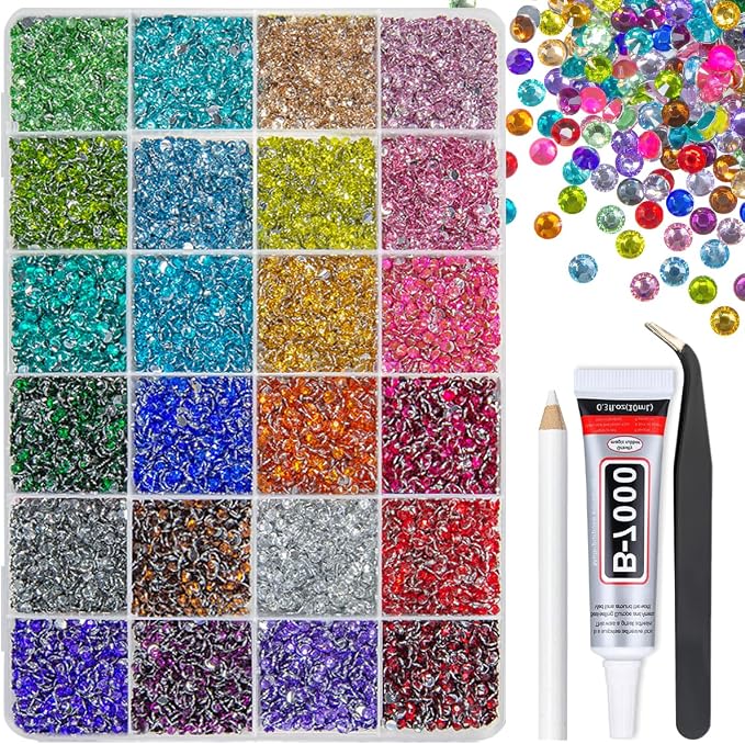 qiipii 24 Color 13800pcs 3mm Crystal Resin Rhinestones by qiipii