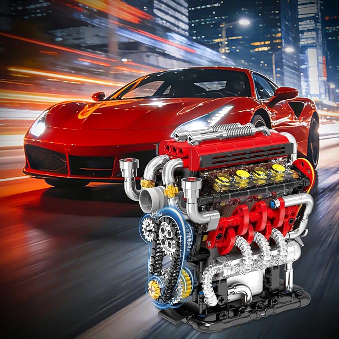WINGIFT V8 Engine Building Set, V8 Engine Model kit That Run, Build Your Own - Image 6