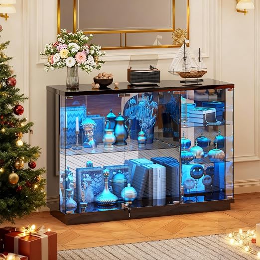 HNEBC Lockable Display Curio Cabinet by HNEBC