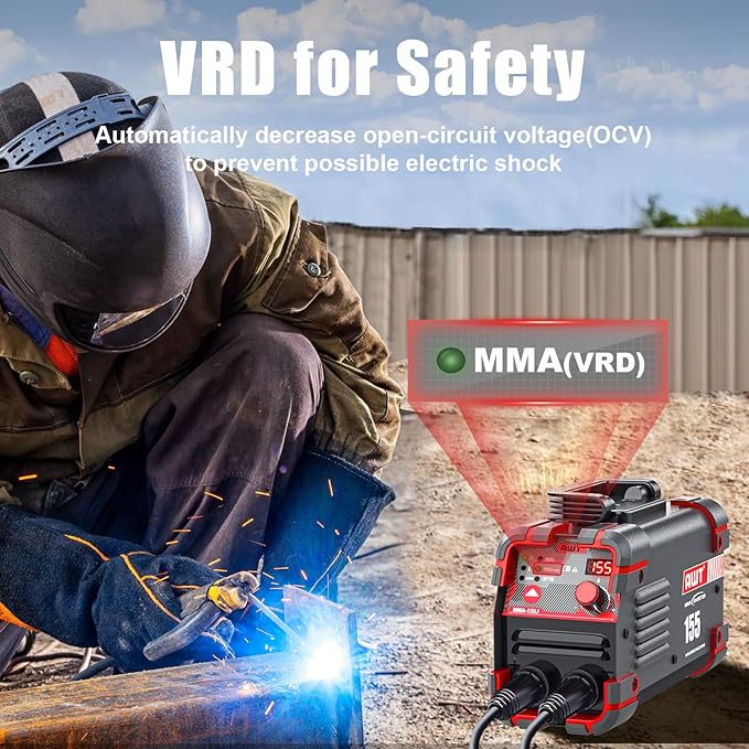 AWT Stick Welder 155Amp Mini Welder 2 in 1 ARC Welder/Lift TIG Welding Machine 110/220V with VRD, Digital Display IGBT Inverter Welder Portable MMA Welder Machine with Hot Start,Arc Force, Anti-Stick
