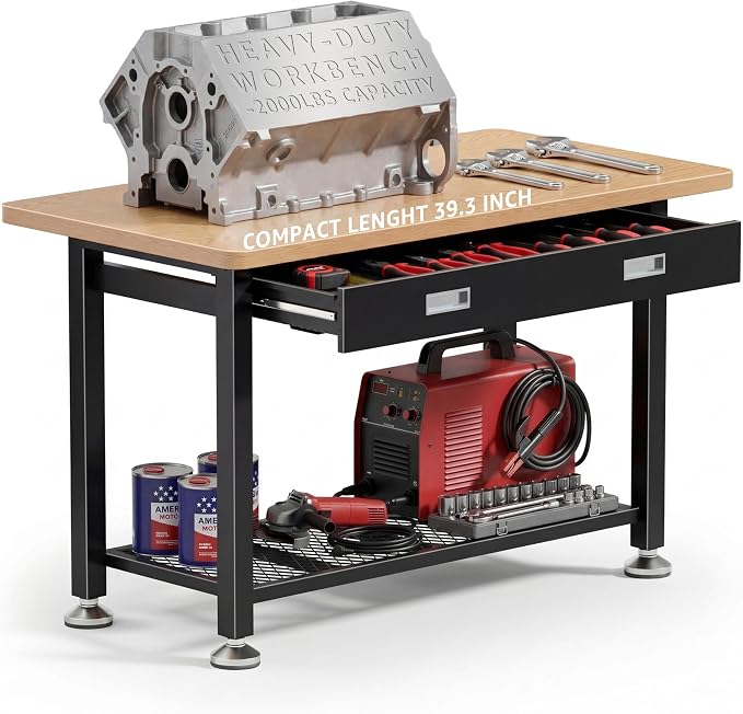39" Heavy Duty Work Bench With Drawer and Storage by Unknown