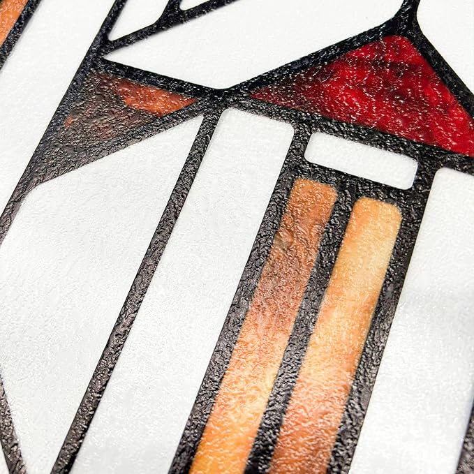 Faux Stained Glass Effect Window Privacy Film, Original Hand Drawn Static Cling by Flortlias