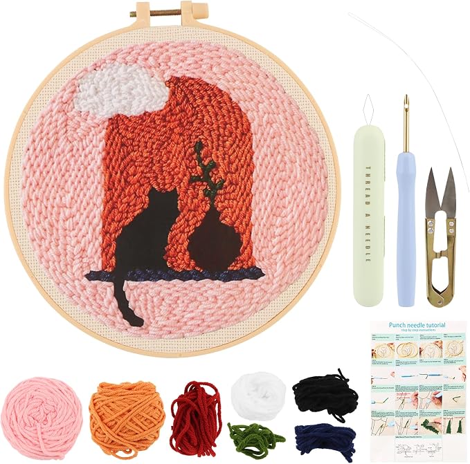 DIY Punch Needle Kit, Cat on the Windowsill - Image 3