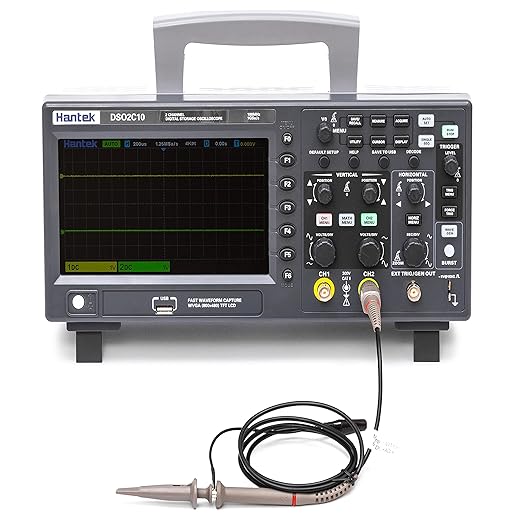 Hantek DSO2C10 Digital Storage Oscilloscope 100MHz Bandwidth 2CH Dual Channel 1GSa/s 8M Memory Depth with High Voltage Probre