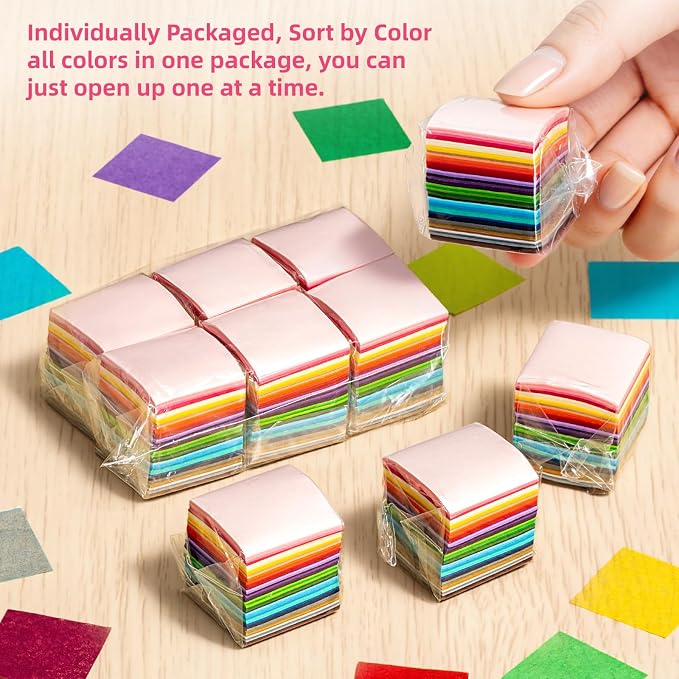 Simetufy 5400 Pcs 1 in Tissue Paper Squares 36 Assorted Colors - Image 4