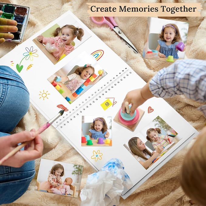 Scrapbook 10x10 Inch DIY Scrapbook Album Hardcover Kraft Paper 100 pages/50 - Image 3