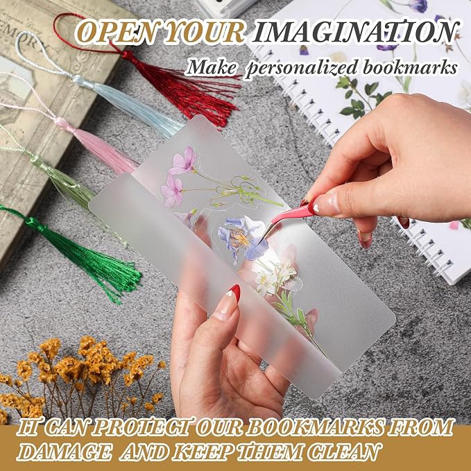 Fuyoooo 101 Pcs DIY Bookmark Making Kit Bookmark Laminating Pouches 5 Mil Hot - Image 4