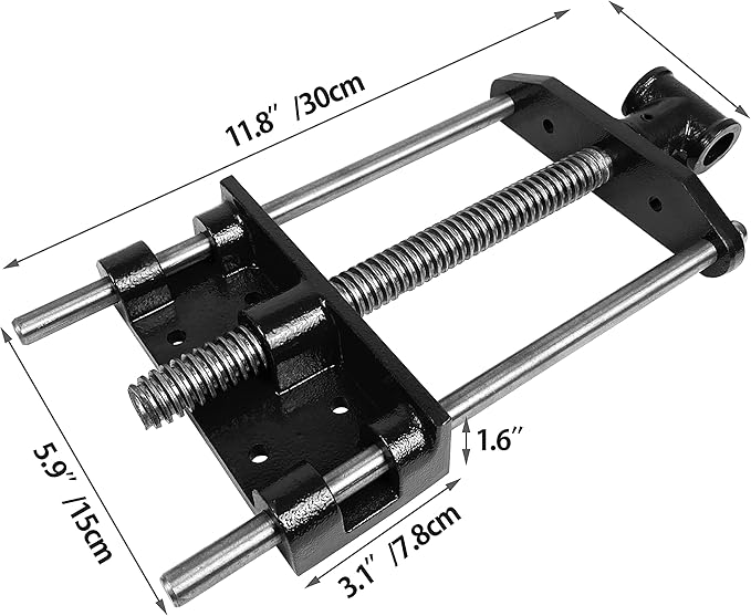 HFS(R) Woodworking Bench Vise, Heavy Duty Front Screw Vise for Workbench Chrome plating Leg Vise Hardware Woodworking (7IN)