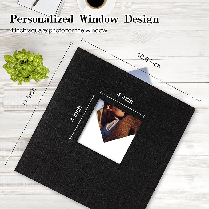 potricher Large Photo Album Self Adhesive 4x6 5x7 8x10 Pictures Linen Cover 80 - Image 2
