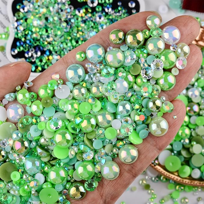 3900+ Pcs Rhinestones and Pearls Kit, 2-10mm Flatback Gems - Image 3