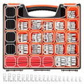 Kuject 220PCS Tinned Copper Wire Lugs Kit AWG 1 2 4 6 8 1/0 2/0 Gauge, Heavy Duty Battery Cable Lug Ends, Ring Terminal Connectors Assortment with 110PCS 3:1 Heat Shrink Tubing