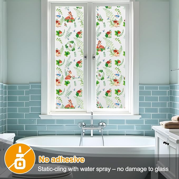 Countewol Privacy Window Films Stain Glass Cling No Glue Anti-UV Window Sticker - Image 8